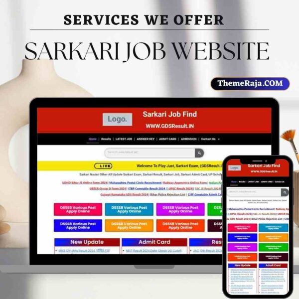 Sarkari Result Website Customization | Sarkari Job Find SarkariResult Website Banaye