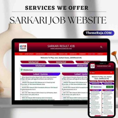 Sarkari Job Search Website Customization | SarkariResult Website Development Cost 999